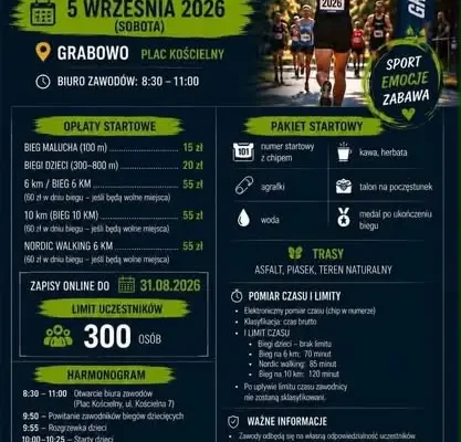 I Grabowsky Bieg 2026 – zapisy trwają!