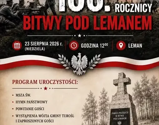 106. rocznica Bitwy pod Lemanem – zaproszenie na uroczystości w gminie Turośl