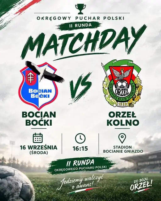 Bocian Boćki zagra dziś w Okręgowym Pucharze Polski