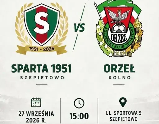 Orzeł Kolno zagra na wyjeździe ze Spartą Szepietowo