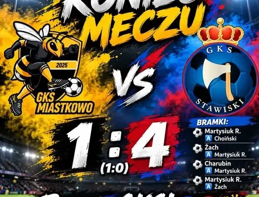 GKS Stawiski wygrywa w Miastkowie 4:1 po efektownej drugiej połowie