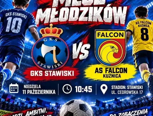 Młodzicy GKS Stawiski zagrają z AS Falcon Kuźnica w 7. kolejce II Ligi Wojewódzkiej