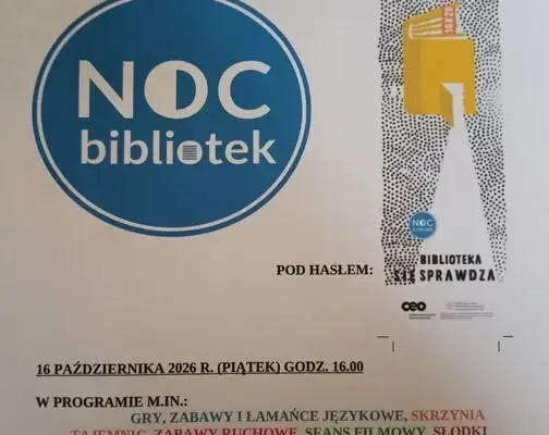 Noc Bibliotek w Chludniach – zaproszenie na 16 października