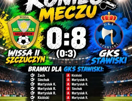 GKS Stawiski rozbił Wissę II Szczuczyn 8:0 w meczu wyjazdowym