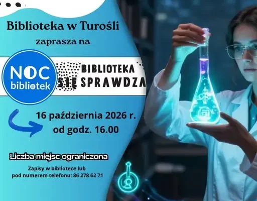 Noc Bibliotek w Turośli: naukowe eksperymenty i pokazy już 16 października