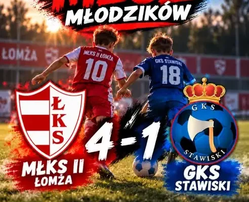 Młodzicy GKS Stawiski przegrali w Łomży 1:4 z MŁKS II